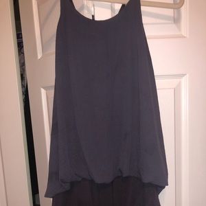 Charcoal grey high neck bodysuit.